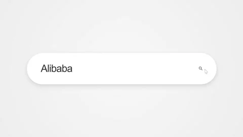 Typing Alibaba On Search Engine - Computer Screen Stock Footage 341051229