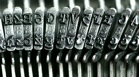 Typing Alphabet on The Typewriter Stock Footage 45884823