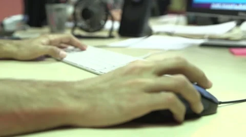 Typing and moving a mouse at a desk Video stock 53272209