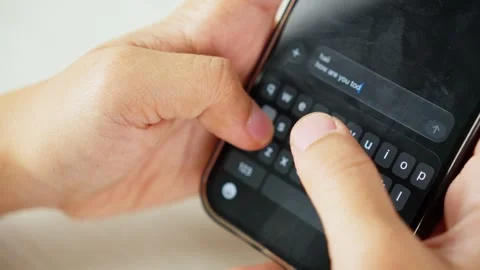 Typing and Writing a Message in Close Up Stock-Footage 347178863