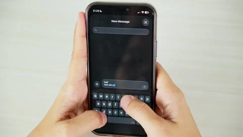 Typing and Writing a Message From Top View Video stock 347178839