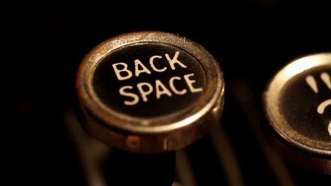 Typing backspace key on vintage typewriter Stock Footage 78952337
