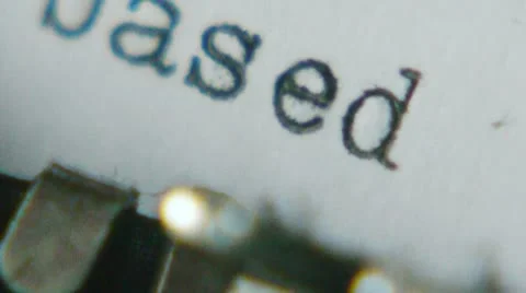 Typing "based on the book" on an old typewriter 스톡 동영상 22096738