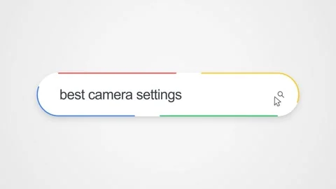 Typing Best Camera Settings in Search Bar - Close Up Technology Concept Stock Footage 344227779