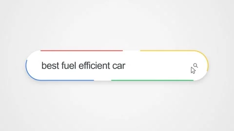 Typing Best Fuel Efficient Car in Search Bar - Close Up Technology Concept Stock Footage 345026645