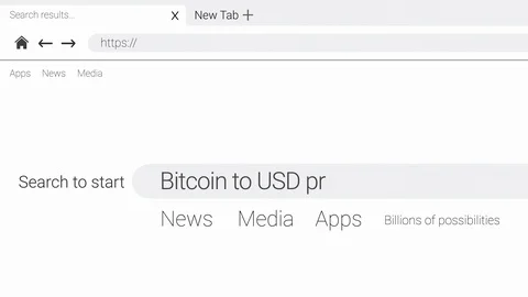 Typing Bitcoin to USD price into an web page internet search engine Video stock 107956700