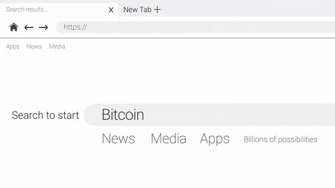 Typing Bitcoin into an web page internet search engine 스톡 동영상 107956694