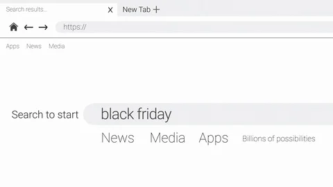 Typing black friday into an web page internet search engine Stock Footage 107956706