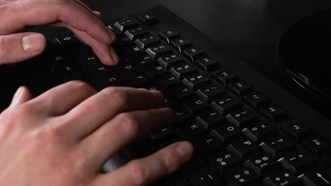 Typing on a Black Keyboard 库存影片 123922497