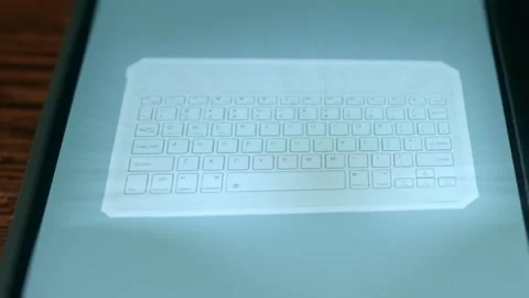 Typing on Bluetooth keyboard, presentation Stock Footage 310054648