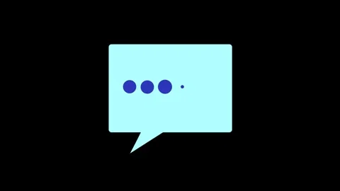 Typing bubble animation. Loading dots on dark screen. Animated text bubble .. Stock Footage 313428471