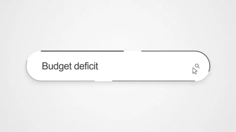 Typing Budget Deficit in Search Bar - Close Up Finance Technology Concept Stock Footage 346331951