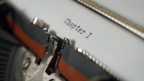 Typing "Chapter I" on typewriter Video stock 87353456