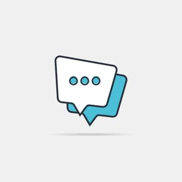Typing in a chat bubble icon, comment sign symbol Stock Illustration