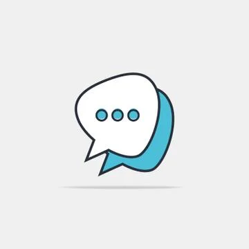 Typing in a chat bubble icon, comment sign symbol Stock Illustration