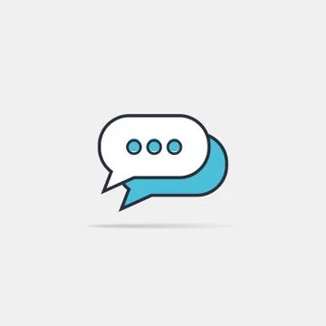 Typing in a chat bubble icon, comment sign symbol Stock Illustration
