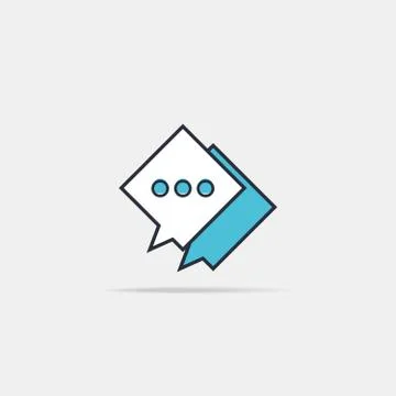 Typing in a chat bubble icon, comment sign symbol Stock Illustration