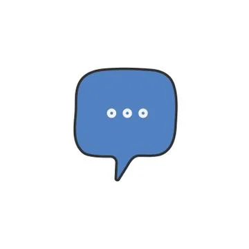 Typing in a chat bubble icon. Hand drawn vector illustration isolated on whit Stock Illustration