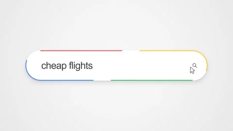 Typing Cheap Flights in Search Bar - Close Up Technology Concept Stock Footage 343808980