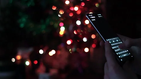 Typing Christmas Greetings On Smartphone Stock Footage 227352705