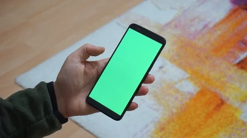 Typing Chroma Keyed Smartphone Stock Footage 100985442