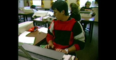 Typing Class Early 1990s Australia Stock Footage 317806461