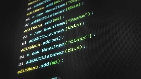 Typing clean modern software code on computer screen V2 Stock Footage 101078549