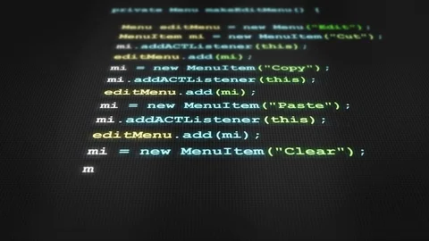 Typing clean modern software code on computer screen V1 Stock Footage 101078573