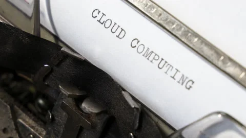 Typing cloud computing. Paperwork on an old typewriter. 4K Stock Footage 151865095