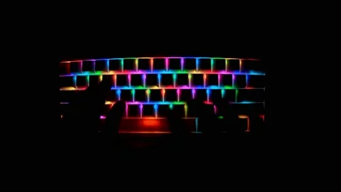 Typing On Colourful Keyboard Stock Footage 149347472