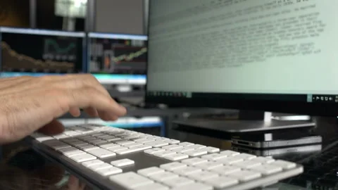 Typing on computer close up Stock Footage 210432798