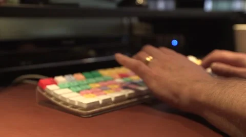 Typing on a computer editing keyboard Video stock 53268116