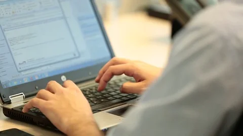 Typing on computer Stock Footage 77048133