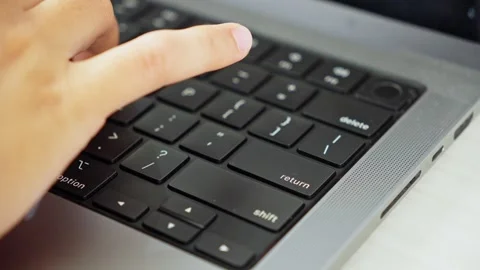 Typing on Computer Keyboard and Pressing Enter Key Video stock 347179011