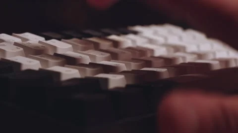 Typing on a computer keyboard, close-up of typing on a computer keyboard Stock Footage 317849338