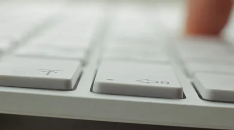Typing on Computer Keyboard. Fingers Push Buttons of the Keyboard. Close up Stock Footage 50474770
