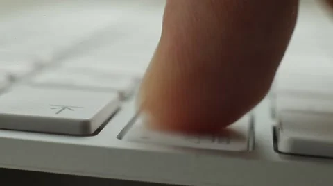Typing on Computer Keyboard. Fingers Push Buttons of the Keyboard. Close up Video stock 50474813
