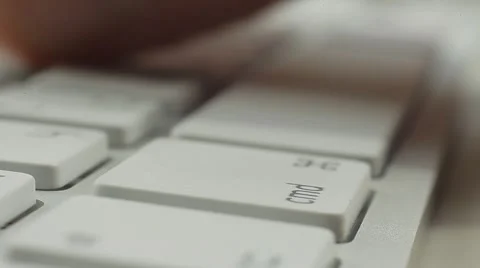 Typing on Computer Keyboard. Fingers Push Buttons of the Keyboard. Close up Stock Footage 50475040