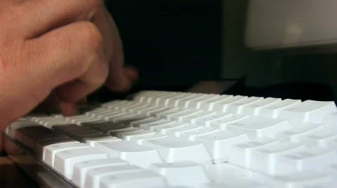 Typing on a computer keyboard Stock Footage 516449