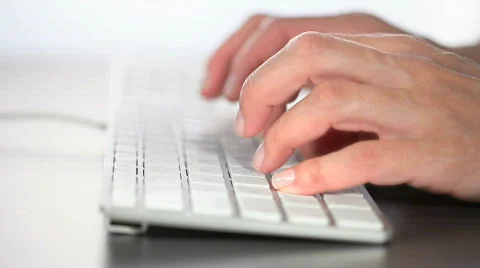 Typing Computer Keyboard Stock Footage 844673