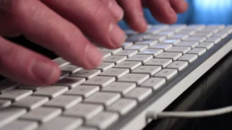 Typing on Computer Keyboard Stock Footage 976243