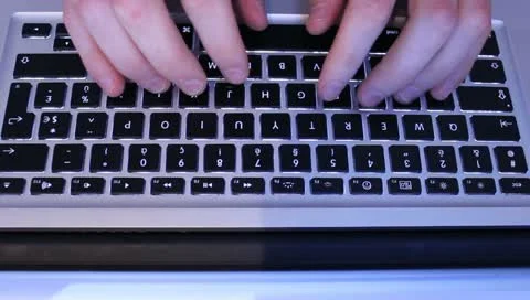 Typing on computer keyboard Video stock 11242388