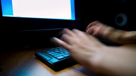 Typing on computer keyboard Stock Footage 37758557