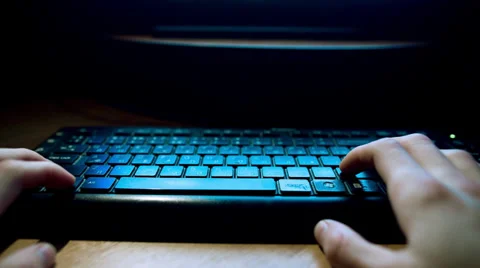 Typing on computer keyboard Stock Footage 37758559