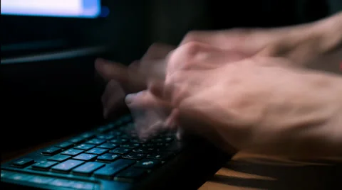 Typing on computer keyboard Stock Footage 37758572