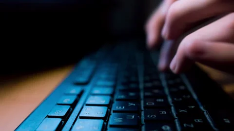 Typing on computer keyboard Stock Footage 37758575