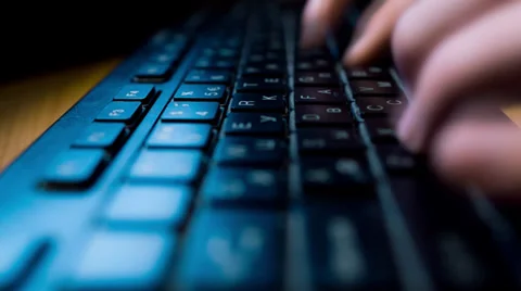 Typing on computer keyboard Stock Footage 37758619