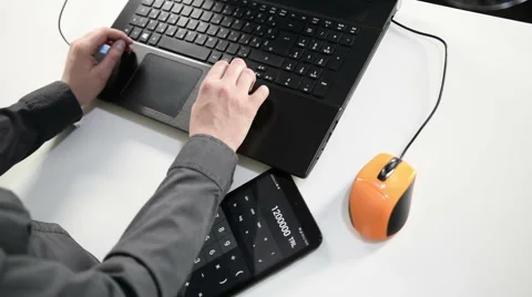 Typing on Computer Keyboard Stock Footage 49287103