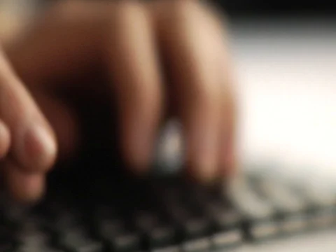 Typing on a Computer Keyboard Video stock 73241210