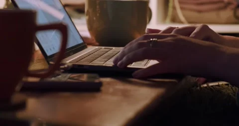 Typing on the computer keyboard Stock Footage 166652800